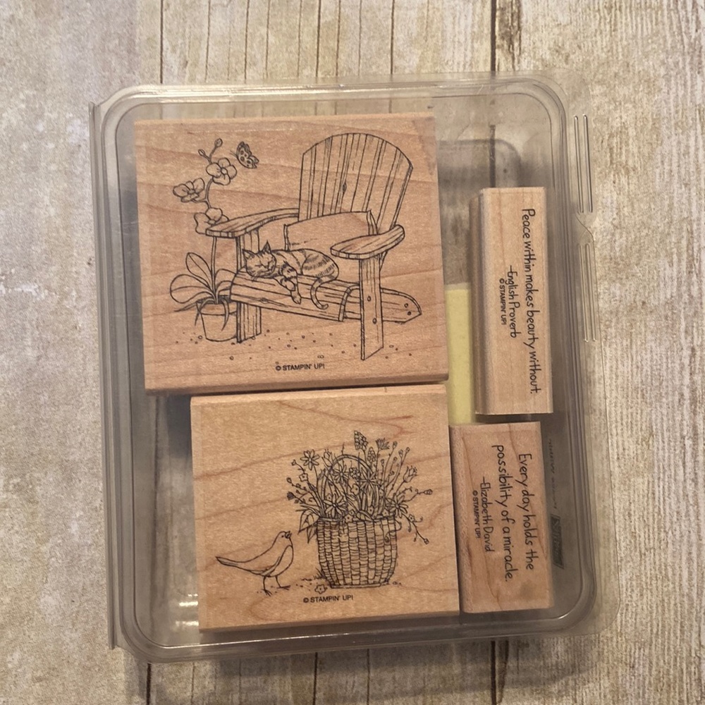 StampinUp wood block stamp set Peace Within retired